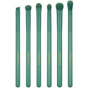 6 Pcs Green Professional Blending Soft Hairs Eye Makeup Brush Set & Wood Handle